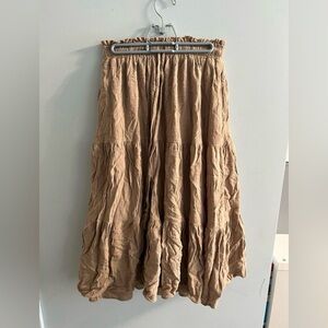 Neuflora cotton Elegant Tan Maxi Skirt
